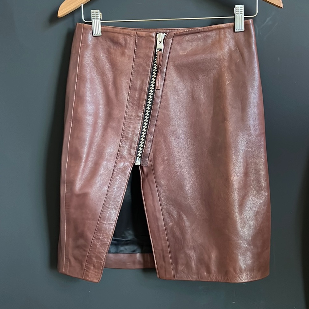 All Saints leather lined skirt Size 6